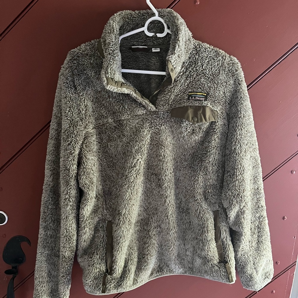 LL Bean High Pile Fleece Pullover